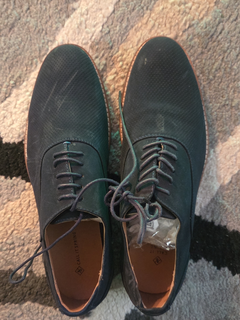 Call It Spring Men's Navy Perforated Lace-Up Oxfords